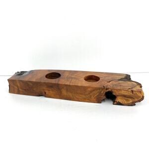 Live Edge Walnut Wood Tea Light Holder Centerpiece
